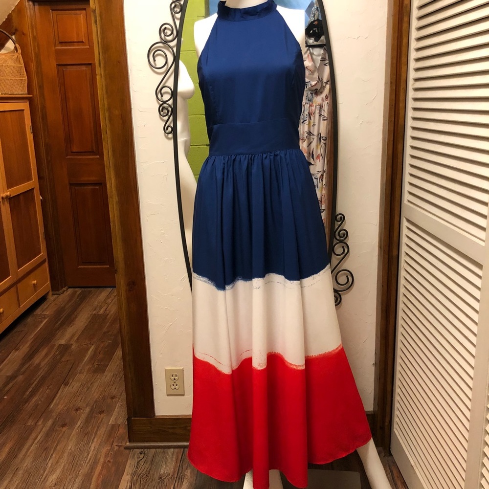 July 4th Maxi dress with high neck